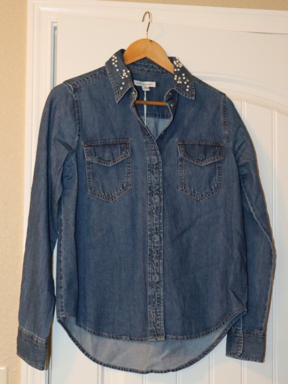 Free Assembly Denim Shirt - Size XS Blue